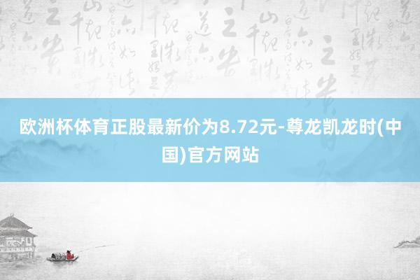 欧洲杯体育正股最新价为8.72元-尊龙凯龙时(中国)官方网站