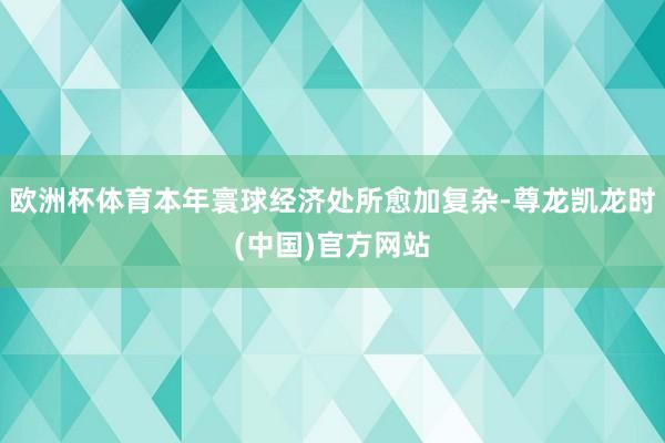 欧洲杯体育本年寰球经济处所愈加复杂-尊龙凯龙时(中国)官方网站