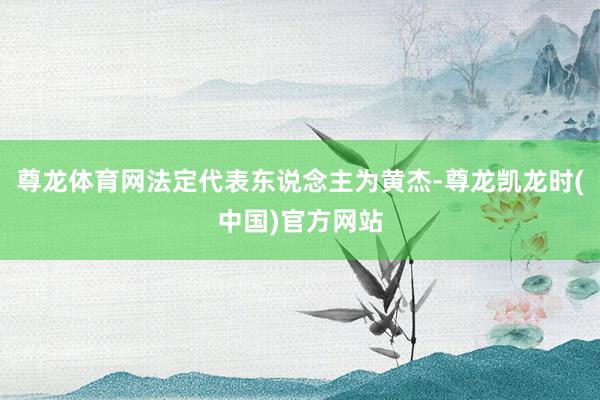 尊龙体育网法定代表东说念主为黄杰-尊龙凯龙时(中国)官方网站