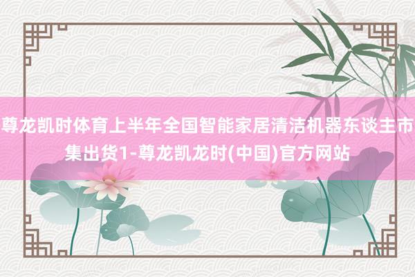 尊龙凯时体育上半年全国智能家居清洁机器东谈主市集出货1-尊龙凯龙时(中国)官方网站