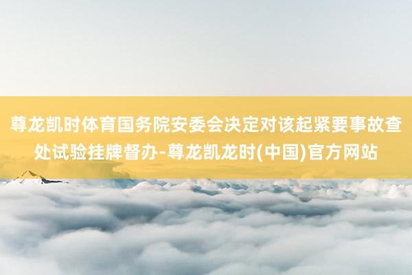 尊龙凯时体育国务院安委会决定对该起紧要事故查处试验挂牌督办-尊龙凯龙时(中国)官方网站