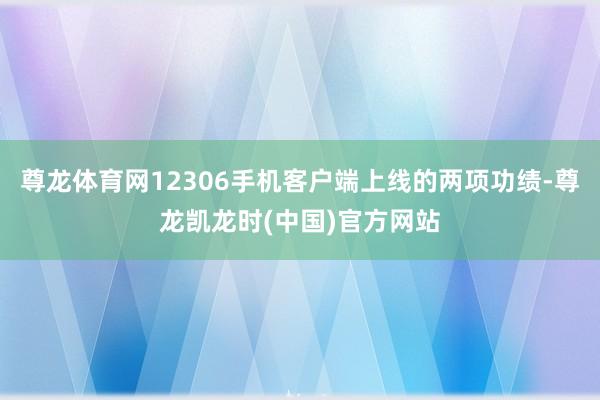 尊龙体育网12306手机客户端上线的两项功绩-尊龙凯龙时(中国)官方网站