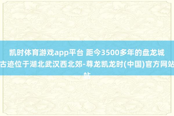 凯时体育游戏app平台 距今3500多年的盘龙城古迹位于湖北武汉西北郊-尊龙凯龙时(中国)官方网站