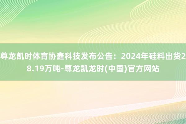 尊龙凯时体育协鑫科技发布公告:2024年硅料出货28.19万吨-尊龙凯龙时(中国)官方网站