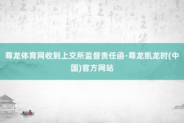 尊龙体育网收到上交所监督责任函-尊龙凯龙时(中国)官方网站